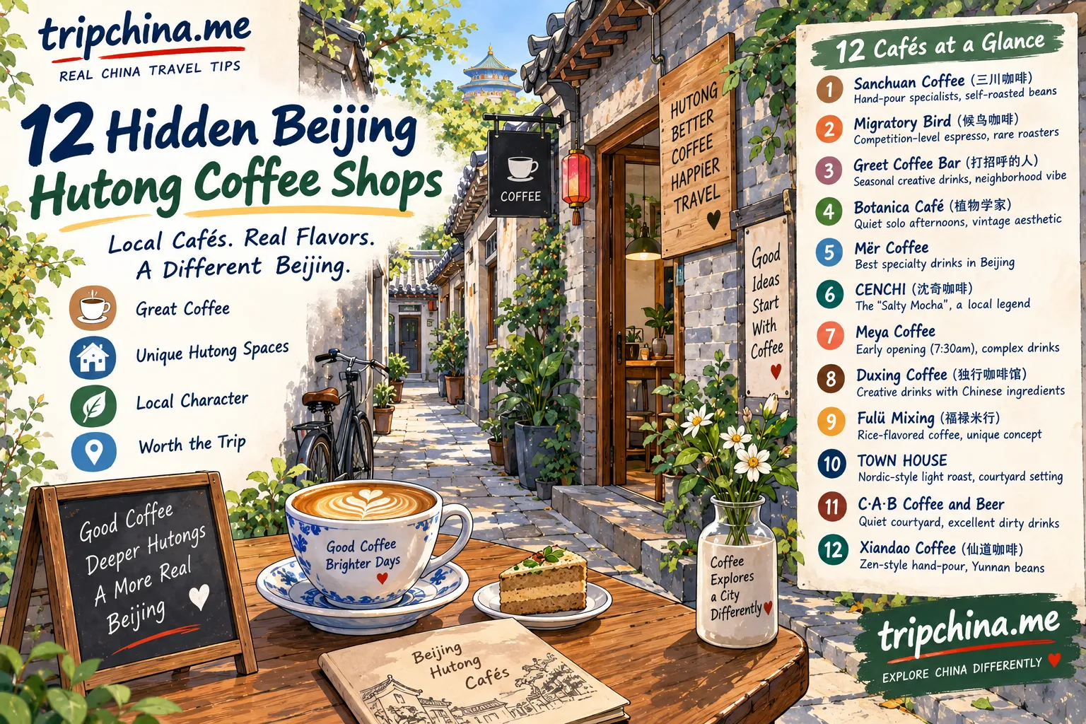 12 hidden Beijing hutong coffee shops with specialty coffee and traditional hutong setting