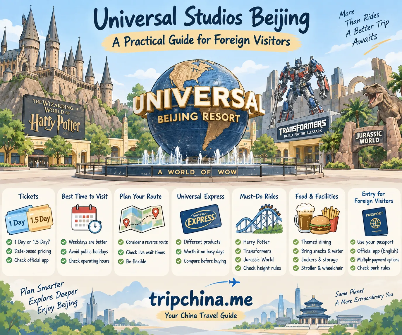 Universal Studios Beijing guide for foreign visitors with tickets, Express, rides, food, passport entry and practical planning tips